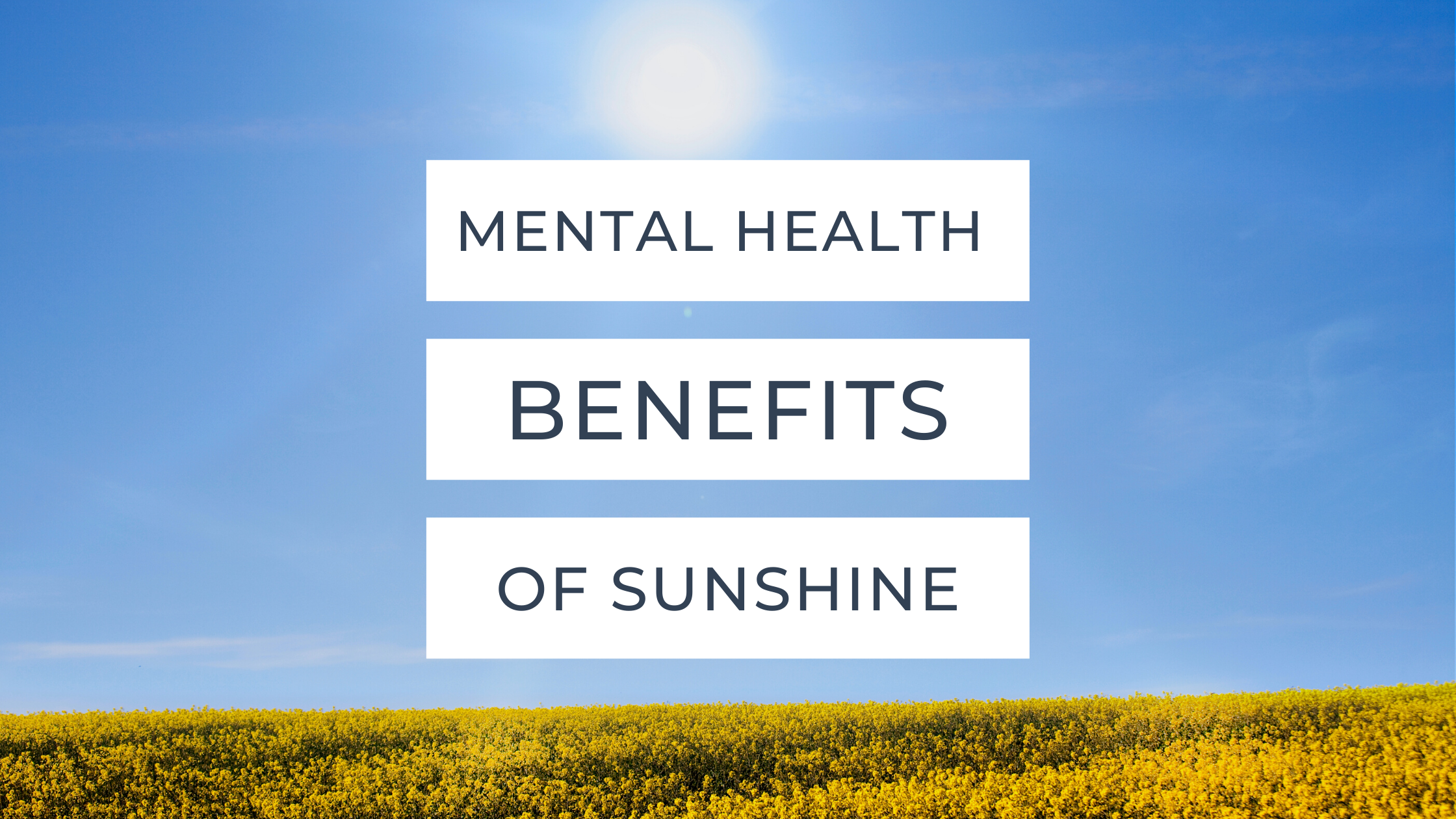 Mental Health Benefits Of Sunshine