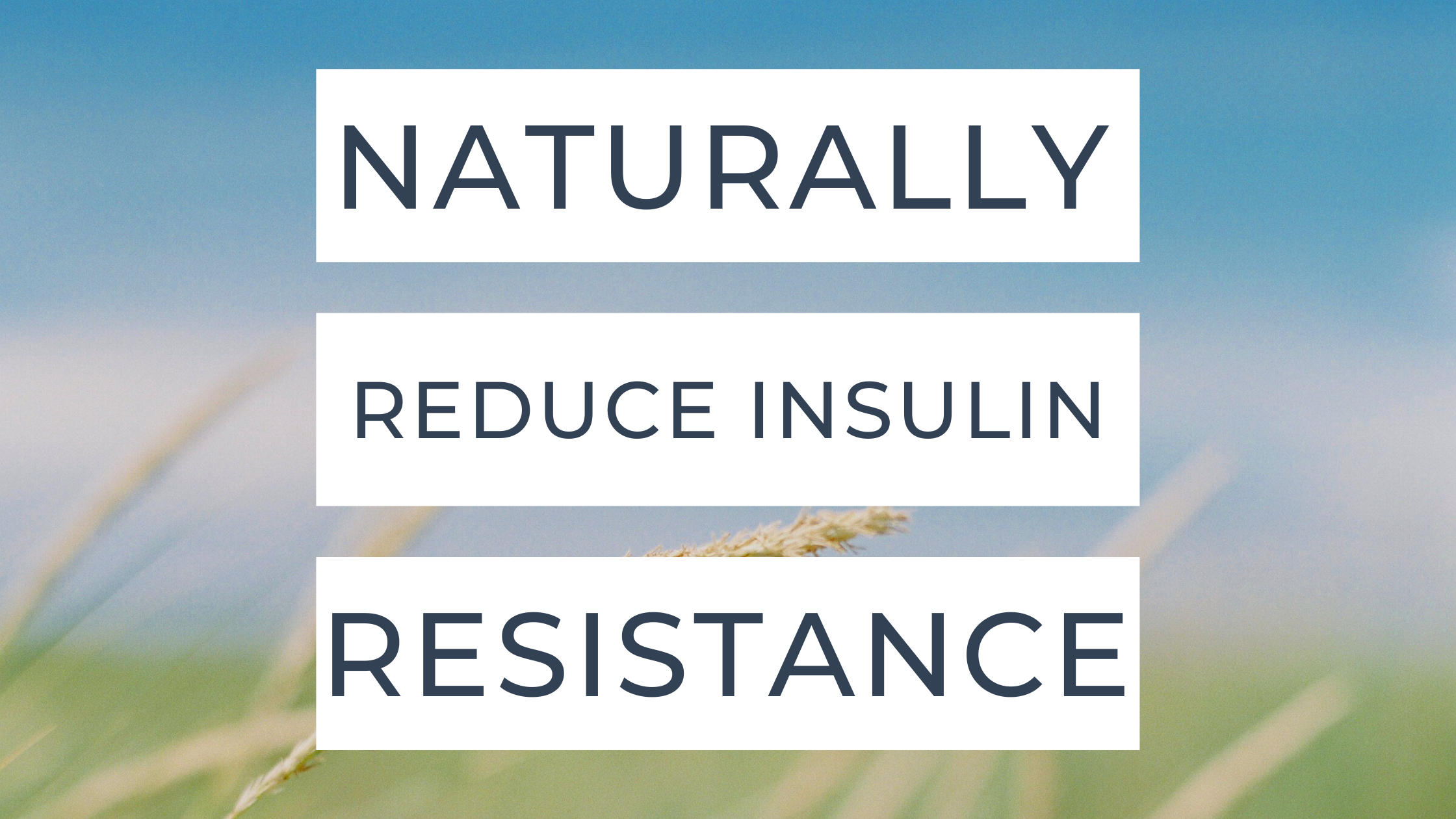 Naturally Reduce Insulin Resistance